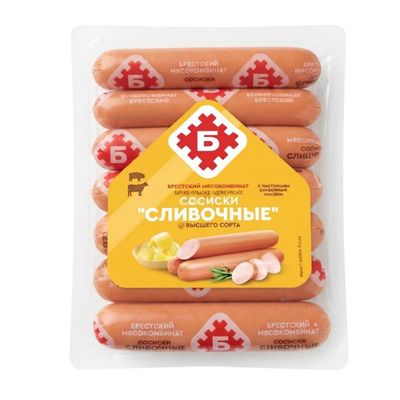 Сосиски «Сливочные» мясные в/с