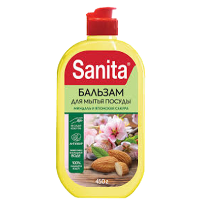 Бальзам для мытья посуды «Sanita» Миндаль и Японская сакура
