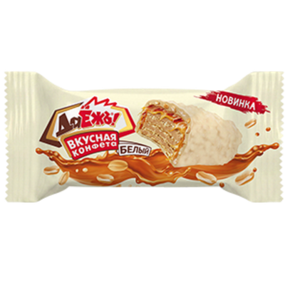 Конфеты  ДаЕжь  белый с арахисом, криспи, карамелью