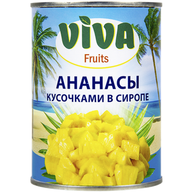 Ананасы VIVA  кусочками в сиропе