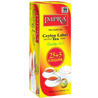 Чай черный «Impra» Ceylon Label tea 30 пакетиков