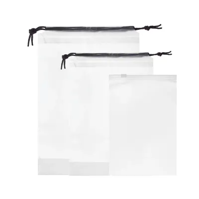 Мешочки для хранения вещей тм VETTA, 3шт, 14x21cм (замок zip lock ),16x20см,18x25см на веревке, ПЕВА 