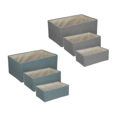 Корзины для хранения тм VETTA Нова, 3шт, 22х14х8, 25х16х10, 28х18х12см, п/э, 2цв. 