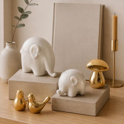 Набор фигурок декоративных тм LADECOR "Слоники" 9x5x6 см, 14x10x8 см