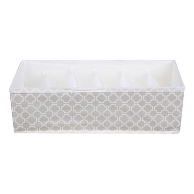 Органайзер-разделитель для хранения тм VETTA Орнами, 6 отд., 32x15x10см, полипропилен, цвет бежевый 