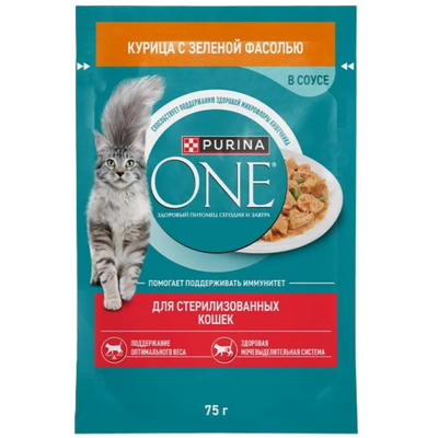 Корм для стерилизованных кошек «Purina One» курица с фасолью