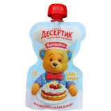Десерт Топтышка со сливками, печеньем, банан, вишня