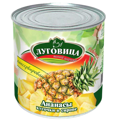 Ананасы Луговица кусочки в сиропе