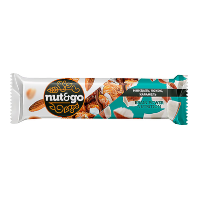 Батончик «NUT&GO» миндаль-кокос-карамель