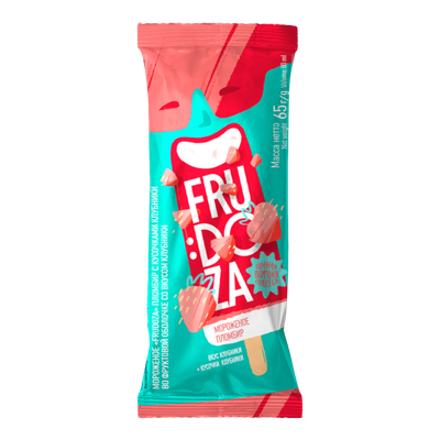 Мороженое «FRUDOZA» кусочки клубники