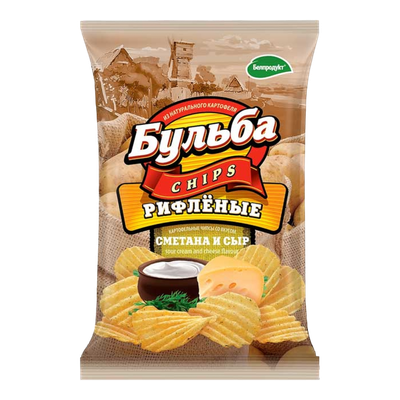 Чипсы рифленые «Бульба Chips» сметана-сыр