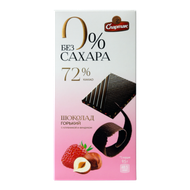 Шоколад горький «Без сахара» клубника-фундук - Мир Продуктов №3
