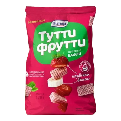 Вафли «Тутти-фрутти» банан-клубника