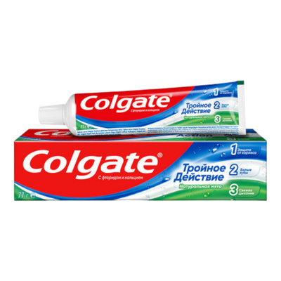 Зубная паста «Colgate» тройное действие с натуральной мятой