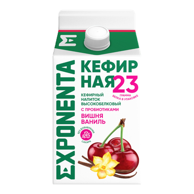 Напиток кефирный «Exponenta» вишня-ваниль