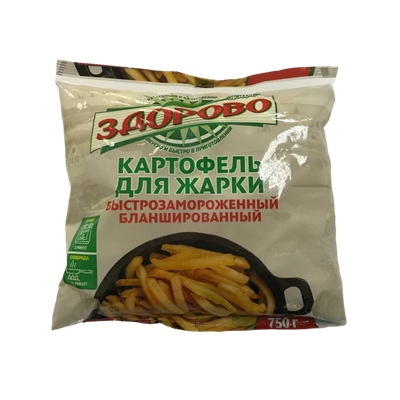Картофель для жарки «Здорово» быстрозамороженный